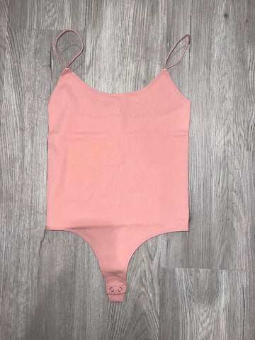 Pink Spaghetti Strap Bodysuit