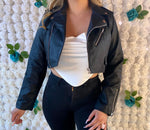 Ariel Cropped Leather Jacket